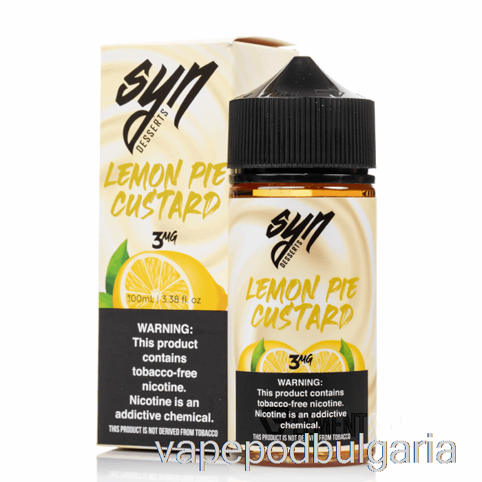 Vape 10000 Дръпки Lemon Pie Custard - Syn Liquid - 100ml 0mg